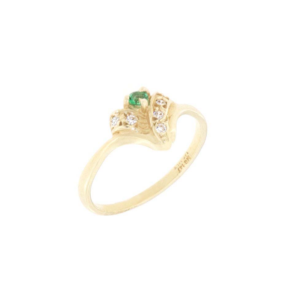 Anillo Oro 14k Esmeralda